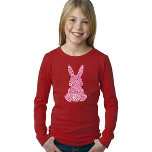 Girl's Word Art Long Sleeve - Easter Bunny